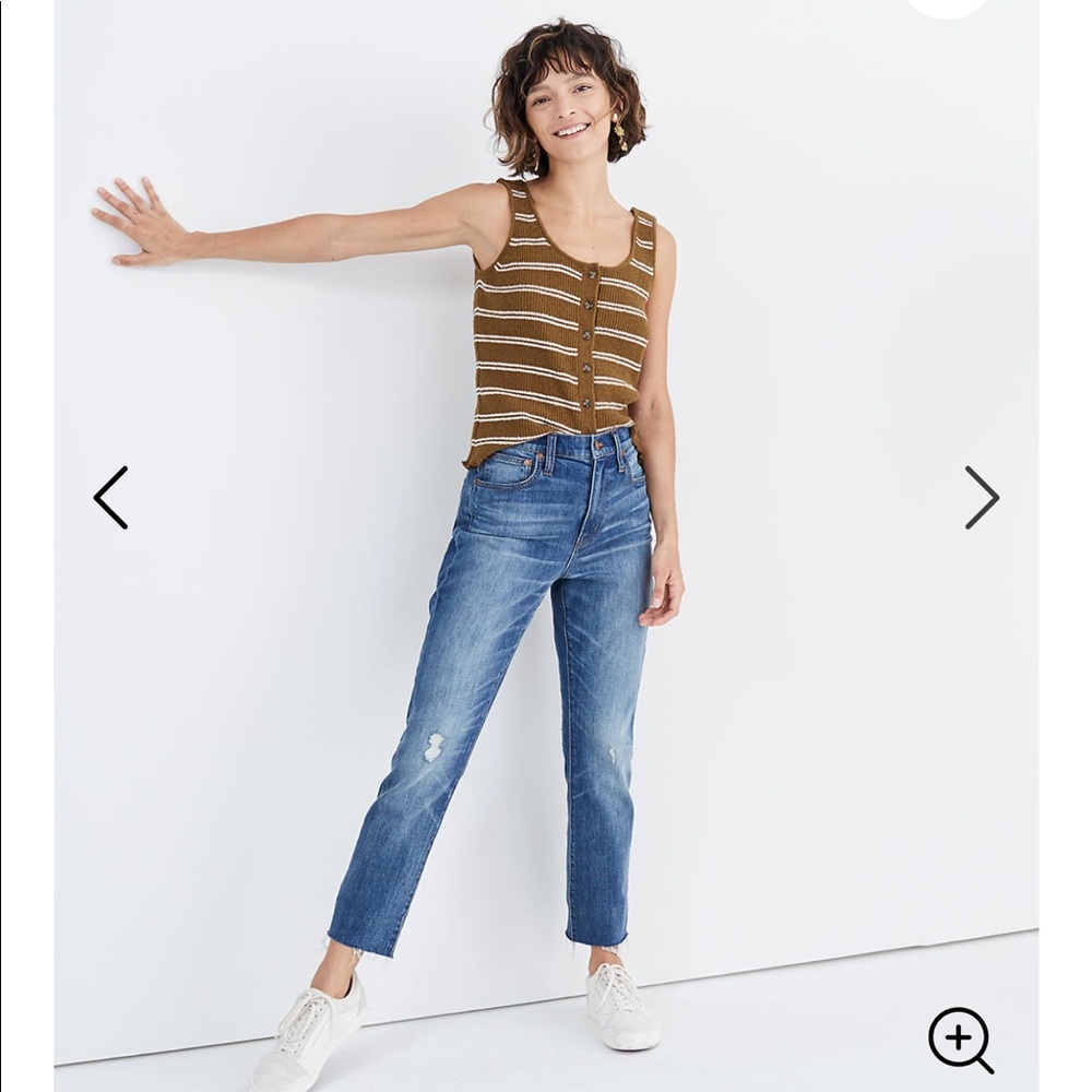 Madewell high rise slim crop boyjean